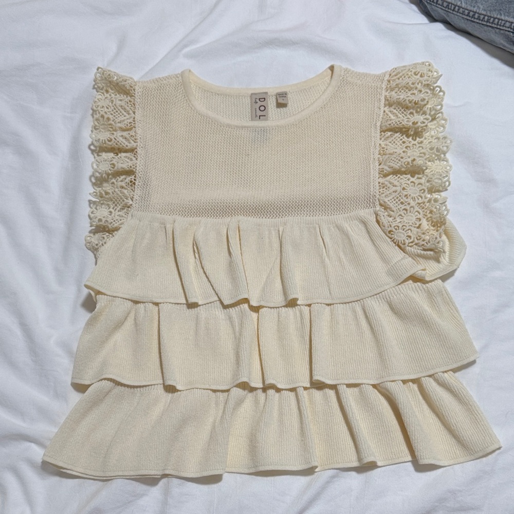 Anthropologie frill tank top size S